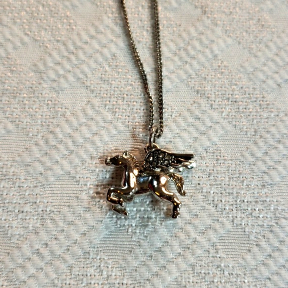 Silver Pegasus necklace